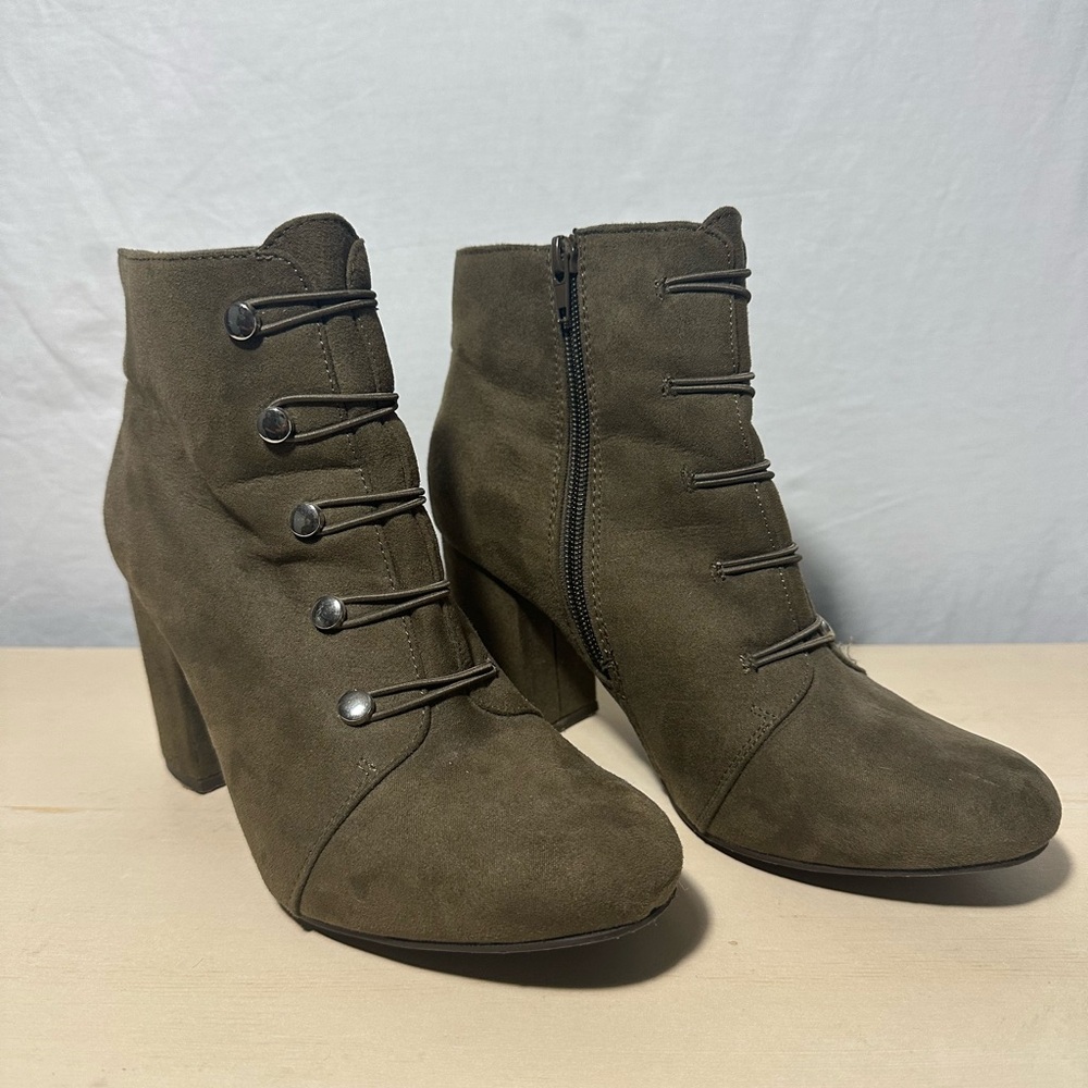 Olive green high heels